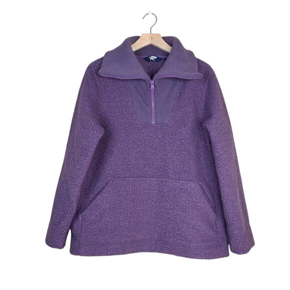 Lands' End Tops - Lands' End Women's M Purple Quarter Zip Mock Neck Sherpa Pullover